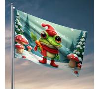Décorations de grotte pour homme Grenouille au pays des merveilles d'hiver avec drapeau carotte Accessoires de bar pour homme (152 x 244 cm)