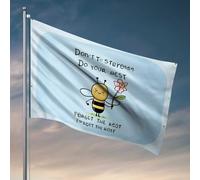 Décorations de grotte pour homme - Relax, Bee Happy : A Cute Reminder To Stress Less And Do Your Best - Cadeau de chasse amusant - Drapeau de jardin de bienvenue (120 x 180 cm)