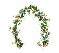 Décorations de Guirlande de Pâques - Longueur 180 cm avec Feuilles de Printemps et Vignes de Carottes pour Décoration Maison - Vignes Intérieur Extérieur Cheminée | pour Décor Printemps Table Mur Esca