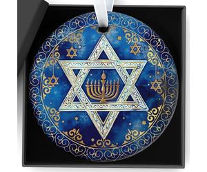 Décorations de Hanoukka en céramique - Décoration de Noël pour femme, homme, collègue, ami, cadeau juif pour la maison, le jardin, les créatifs