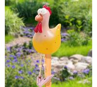 Décorations de Jardin en Forme de Poule Decorative Exterieur en Résine Poulet Décoratif Fait Main pour Extérieur, Jardin, Pelouse, Piquet (Yellow)