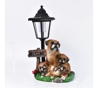 Décorations de jardin en plein air, lampe de jardin solaire avec lanterne LED, décoration de statue de bienvenue imperméable à l'eau, cadeau d'été pour la Cour