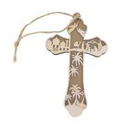 Décorations De La Nativité,Pendentif en Bois | Ornements De Noël 2D | pour Maison Culte Église Fêtes Chrétiennes Saison De L'Avent Traditions Familiales Collection Célébration De Pâques