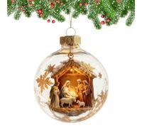 Décorations De La Nativité pour Sapin De Noël | Décorations Globe Religieux en 3D pour Fêtes,Ornements Chrétiens pour Noël | pour Adultes Amis Arbre Maison Fêtes De Nouvel an Mariage Veillée