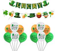 Décorations de la Saint-Patrick, décoration de ballons de la Saint-Patrick, guirlande de bannière porte-bonheur pour fournitures de fête irlandaise
