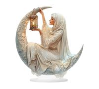 Décorations De L'Aïd Pour Table - Ambiance Festive De Style Bohème | Décoration De Bureau Lune RamzanEid, Signe De Table, Ornement En Acrylique | Tablee De Fête Pour L'Aïd Al-fitr, Maison, Salon, Cham