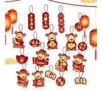 Décorations de l'Année du Cheval 2026 - Ornements Suspendus en Forme de Pendentifs - Kit de 18 Pièces Décorations Chinoises pour Fête - pour Fournitures de Fête du Nouvel An Chinois, Maison, P