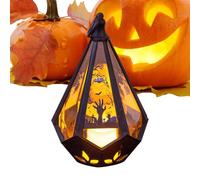 Décorations de lanterne d'Halloween - Lumières effrayantes de 9,6 cm pour pelouse, application multi-scènes avec fonction de batterie, lanterne d'intérieur pour