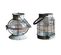 Décorations de lanternes de bougies, Lanterne à bougie en fer rétro, lanterne à bougie de jardin, lanterne à bougie portative portable, lampe suspendue(E)