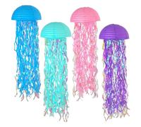 Décorations de Lanternes Papier Méduse - Décor de Lanternes en Papier Méduses à Thème | 6 Pièces Guirlandes Colorées Réutilisables pour Fêtes Anniversaires Remises de Diplômes
