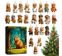 Décorations de l'Avent en acrylique 2D - Compte à rebours de 24 jours - Décoration de Noël pour fête de vacances, cheminée, jardin, arbre, poignée de porte, sac à dos