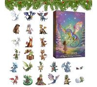 Décorations de l'Avent en forme de dragon - Décoration 2D en acrylique 24 jours - Pendentifs de Noël en forme de dragon - Pour Thanksgiving, les vacances, les anniversaires, les bureaux, la maison, la