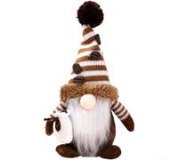 Décorations de maison de vacances avec figurines de nain de Noël café pour décoration sur le thème des elfes avec tissu polyester adapté pour un placement saisonnier (garçon)