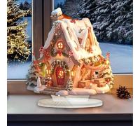 Décorations De Maison En Pai-n D'épice Du Village De Noël | Décor De Table Illumine L’ornement De Chalet En Acrylique 2D |Chalet De Neige De Noël Avec Lumière LED Pour Chambre, Salon,Chambre À Coucher
