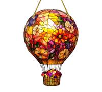 Décorations de Montgolfière, Ornements 2D Montgolfière Arc-en-, Luminaire Solaire Décoratif Extérieur Résistant Intempéries pour Jardin Terrasse Cour