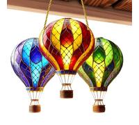 Décorations de montgolfière : structure acrylique transparente, pendentif en forme de ballon, accent décoratif | Taille compacte saisonnière avec caractéristique pour l'extérieur,