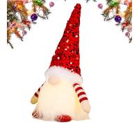 Décorations de nains de Noël en peluche lumineuse de 30 cm