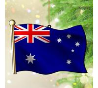 Décorations de Noël 2024 Australie en acrylique - Ornement de Noël Amérique, pays hispanique, Asie européenne, Afrique, drapeaux souvenirs de carte d'État du monde, souvenir de collection, cadeau de