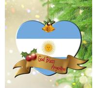 Décorations de Noël 2024 Dieu bénédiction Argentine en acrylique pour sapin de Noël Drapeau de pays souvenir patriotique souvenir international souvenir souvenir international cadeau de collection