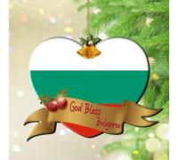 Décorations de Noël 2024 Dieu bénédiction Bulgarie en acrylique Drapeau du monde mondial Voyage Souvenir international Souvenir international Souvenir international Cadeau de collection Décoration