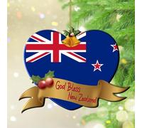 Décorations de Noël 2024 Dieu bénédiction de la Nouvelle-Zélande en acrylique à suspendre Drapeau du monde festival Boule de Noël Drapeau de la ville Souvenir de collection Cadeau de collection