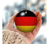 Décorations de Noël 2025 à suspendre - Drapeau national de l'Allemagne - Cadeaux nautiques - Ornement souvenir du monde - Drapeau du monde entier - Voyage - Cadeau de collection pour intérieur et