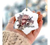 Décorations de Noël 2025 Andorre Souvenir de Noël Europe Bâtiments colorés Paysage urbain Décoration de sapin de Noël Architecture contemporaine célèbre Cadeau de collection pour décorations de fête