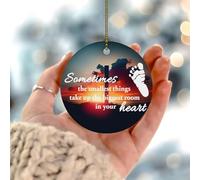 Décorations de Noël 2025 avec pendentif en porcelaine avec citation en anglais Sometimes The Smallest Things Take Up - Cadeau de collection pour décoration d'intérieur - Cercle en céramique - 7,6 cm