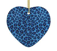 Décorations de Noël 2025 en forme de peau de léopard - Décoration de sapin de Noël en céramique à suspendre - Cadeau pour la famille, les amis