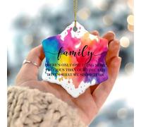 Décorations de Noël 2025 Family There's Only One Thing More Precious - Décoration de sapin de Noël - Cadeau de collection pour décoration d'arbre de Noël - Cercle en céramique - 7,6 cm - Blanc