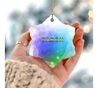 Décorations de Noël 2025 Gabon - Drapeau d'État souvenir de voyage - Ornements à suspendre - Drapeau de la ville - Cadeaux de collection pour anciens combattants - Cadeau de collection pour sapin de