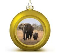 Décorations de Noël 2025 - Grandes boules de Noël incassables en forme d'éléphants qui marchent - Boules de décoration de Noël à suspendre de style doré pour sapin de Noël