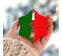 Décorations de Noël 2025 « I Love My Country » Portugal - Drapeau d'État - Carte de marins - Décoration de Noël - Globe de voyage - Cadeau de collection pour les vacances festives - Décoration