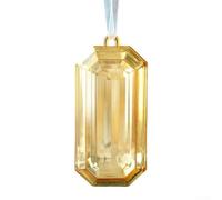 Décorations de Noël 2025 pour pierres précieuses carrées en cristal, scintillantes pour décorations de Noël, doré