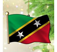 Décorations de Noël 2025 Saint-Kitts-et-Nevis en acrylique Décorations de Noël Amérique Pays Européen Asie Afrique Drapeaux Boule de Noël Cadeau Drapeau Couleurs vives Souvenir Décoration d'arbre
