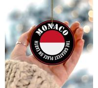 Décorations de Noël 2025 « The Greatest Place on Earth » de Monaco à suspendre - Carte du monde - Décoration d'arbre de Noël - Drapeaux d'Afrique - Cadeau de collection pour les vacances festives