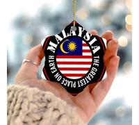 Décorations de Noël 2025 « The Greatest Place on Earth Malaisie » - Drapeaux de l'Afrique - Décoration de Noël - Drapeau du monde mondial - Cadeau de collection pour décoration de vacances en