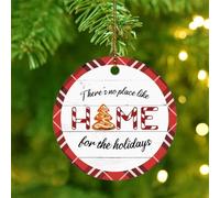 Décorations de Noël 2025 « There's No Place Like Home » - Cadeau de pendaison de crémaillère - Ornements à suspendre - Père Noël d'hiver rouge et noir - Cadeau de collection pour sapin de Noël en