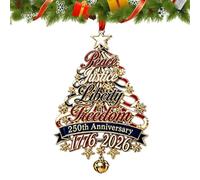 Décorations de Noël 250 ans, articles commémoratifs pour le 250e | Ornements d'arbre en acrylique 2D pour mur, fenêtre, poignée de porte, voiture, vacances, fête nationale, fête