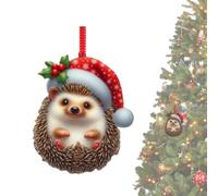 Décorations de Noël 2D en acrylique à suspendre Figurines d'animaux | Décorations de Noël pour la maison, fête, festival, fenêtre, entrée, cheminée, hérisson