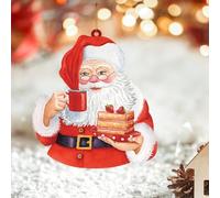 Décorations de Noël 2D en acrylique, décoration de Père Noël ancien pour sapin de Noël, souvenir du Nouvel An, vacances saisonnières, décoration de collection, cadeaux souvenirs de Noël pour amis