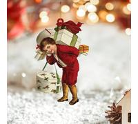 Décorations de Noël 2D en acrylique « Merry Christmas » - Décoration de Noël à suspendre - Père Noël - Décoration pour sapin de Noël - Cadeau d'anniversaire pour enfants