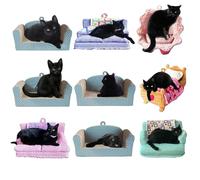 Décorations de Noël à suspendre à la maison : répond à vos besoins de décorations de Noël, chat mignon sur le canapé, décoration avec pendentif pour chats pour la fête | mariage, amis ou voisins