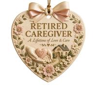 Décorations de Noël à suspendre - Décoration de Noël à la retraite 2025 - Souvenir pour collègue de travail - Décoration de vacances amusante - Mémoire de carrière de retraité (beige5, 7 cm)