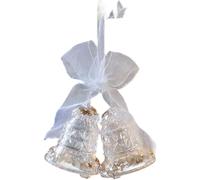 Décorations de Noël à suspendre en acrylique transparent avec finition pailletée - Flocon de neige, clochette, papillon, nœud, cerf, cheval, sirène, couronne de notes de musique - Décorations festives