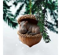 Décorations de Noël à suspendre en forme d'animaux mignons pour fenêtre, mur, maison (E, 8 cm)