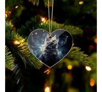 Décorations de Noël à suspendre en forme de chat dans une nébuleuse - Pendentif de Noël personnalisé en acrylique pour cadeaux souvenirs de vacances
