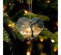 Décorations de Noël à suspendre en forme de forêt d'aube - Ornements à suspendre en acrylique personnalisé pour cadeaux souvenirs de vacances