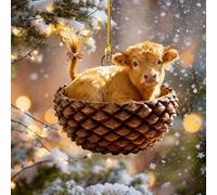 Décorations de Noël à suspendre en forme de noix - Créature animale pour les vacances festives - Idée unique (C, 8 cm)