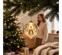 Décorations de Noël à suspendre pour les vacances - Décorations festives incassables - Finition pailletée - Fête d'hiver (D, 10 cm)